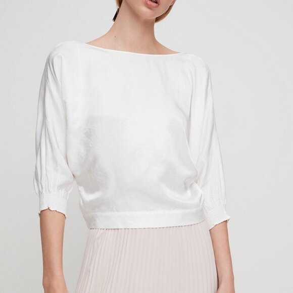 Aritzia Babaton Welsh Blouse Dusty Coral Blouse XXS - Picture 4 of 7